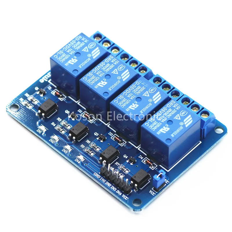 4 channel relay 5V module 4-channel relay control board with optocoupler. Relay Output 4 way relay module for arduino In stock