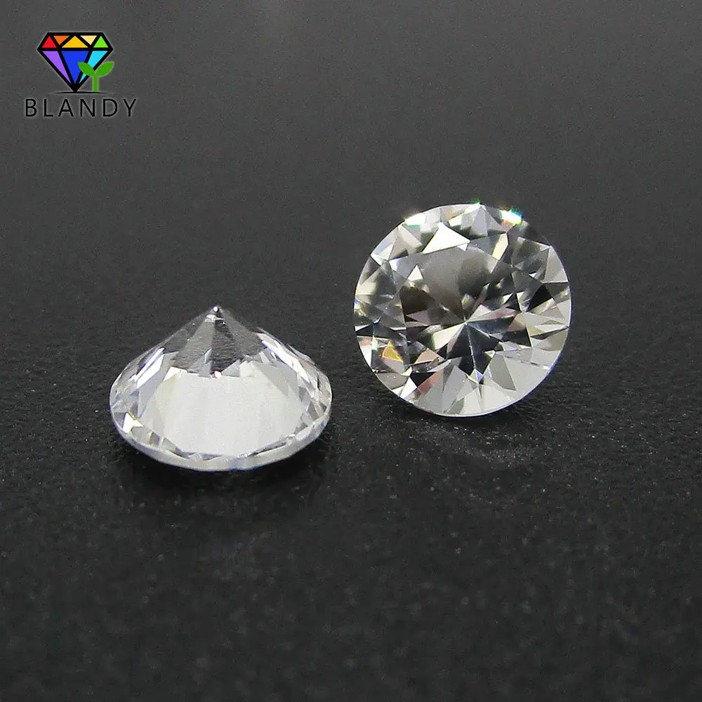 Free Shipping 3.0~12mm Loose White Sapphires Stones 5A Quality Round Machine Cut Corundum Stone Synthetic Gems For Jewelry