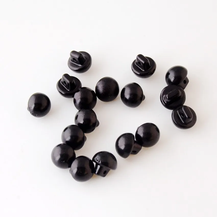 50Pcs plastic Round Single Hole Black Buttons Painted Design Decoration Clothing Accessories Sewing Buttons 9mm F1125