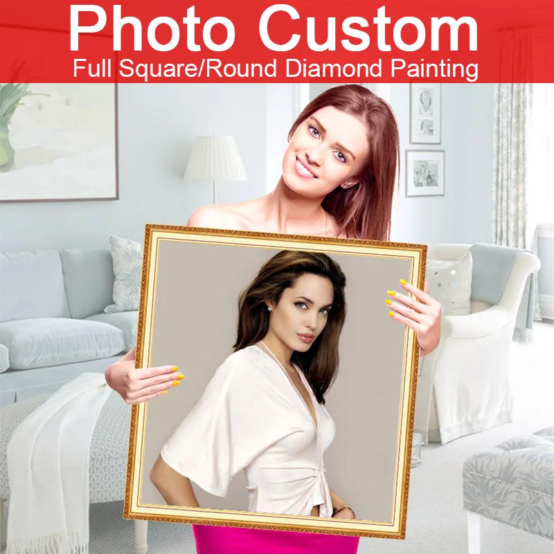 HOMFUN foto personalizzata! Trapano quadrato/rotondo pieno 5D pittura diamante fai da te privato personalizzato punto croce 3D 5D ricamo Decor BK