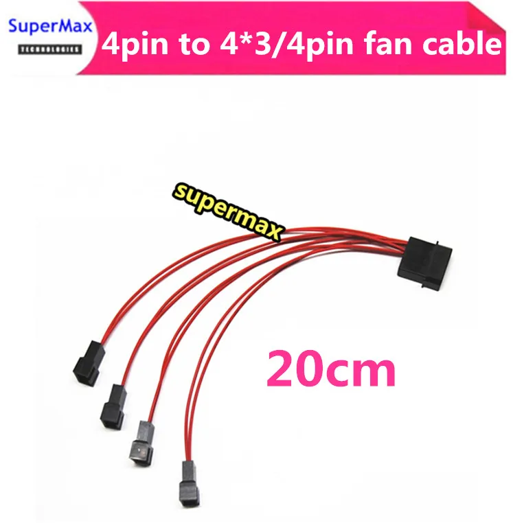 

12 В + 24awg от 3/4P до 4 контактов, штекер IDE, ПК Вентилятор, адаптер кабеля питания, соединитель 20 см