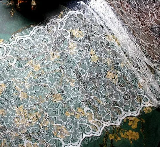 23~32CM Exquisite European Eyelash Lace Accessories DIY Clothing Wedding Dress Fabric 3M/Pack