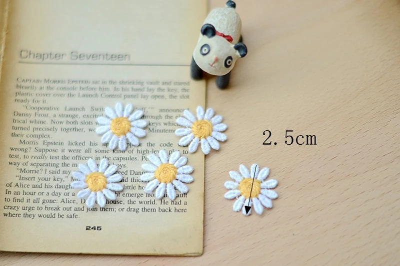 Daisy Flower Patches für Kleidung, auf bestickte Applikationen, Zubehör für DIY-Bekleidung, 10 Stück – Detail 4