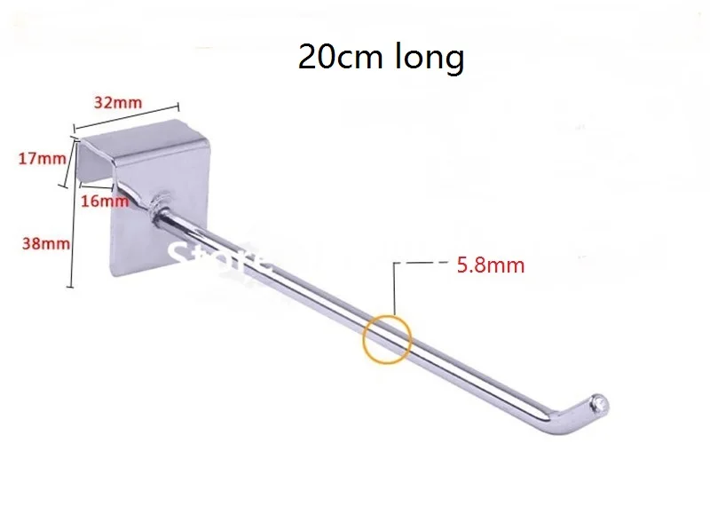 

(200 pcs/pack ) 20cm Length 6mm Diameter Retail anti theft device shop Security display hook lock