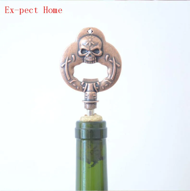 

by dhl 50pcs practical Vintage Bronze Skull Opener Wine Beer Soda Glass Cap Bottle Opener Kitchen Bar Gift Kitchen gadgets