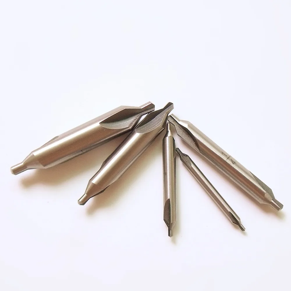 

5pcs A-Type Double Ended HSS Center Drill Set Combined Spotting Countersink Bit Mill Lathe