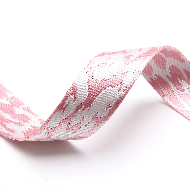 

High Quality Pink/White 38MM Nylon Webbing Jacquard
