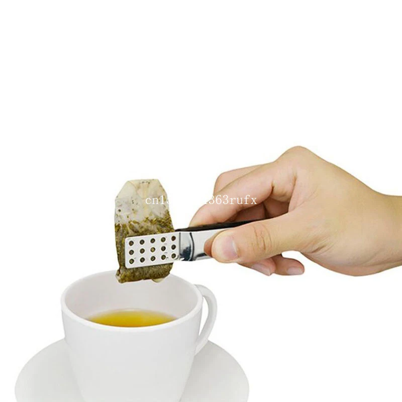 100pcs Tea Bag Clip Anti-hot Clamp Tong Tea Accessories Small Mini Sugar Food Clips  Stainless Steel Teabag Squeezer