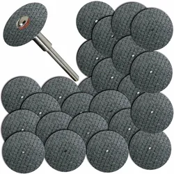 25pcs lâmina de serra + 1pcs braçadeira de conexão fibra de vidro reforçada cut off wheel disc w/1 mandril 1/8 