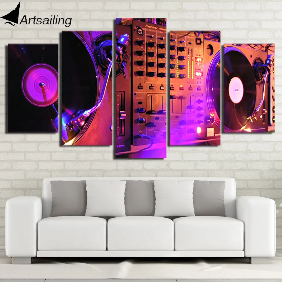 HD Printed 5 Piece Canvas Art DJ Music Disco Sound Player Painting Modular Wall Pictures for Living Room Free Shipping CU-2330A