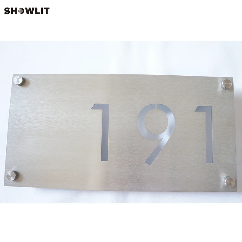 Imagem -02 - Sinalização de Números à Prova d Água para Casa Externa Acabamento Escovado