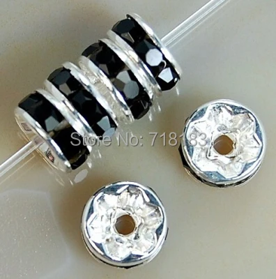 100 Stücke 4/6/8/10mm Metall Kristall Perlen Strass Rondelle Spacer Perlen Für Schmuck Machen Armband Halskette DIY Zubehör