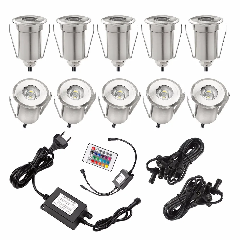 Stainless Steel IP67 DC12V 0.65W~2W Deck Outdoor Landscape Light on the Lawn Led Inground Lighting Lamp Yard 10pcs/set F106-10