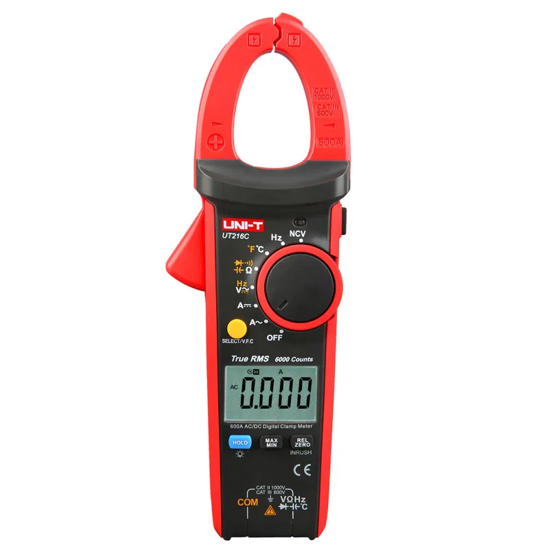 UNI-T UT216A/UT216B/UT216C/UT216D Series 600A True RMS Digital Clamp Meter; VFC/NCV/Temperature Test