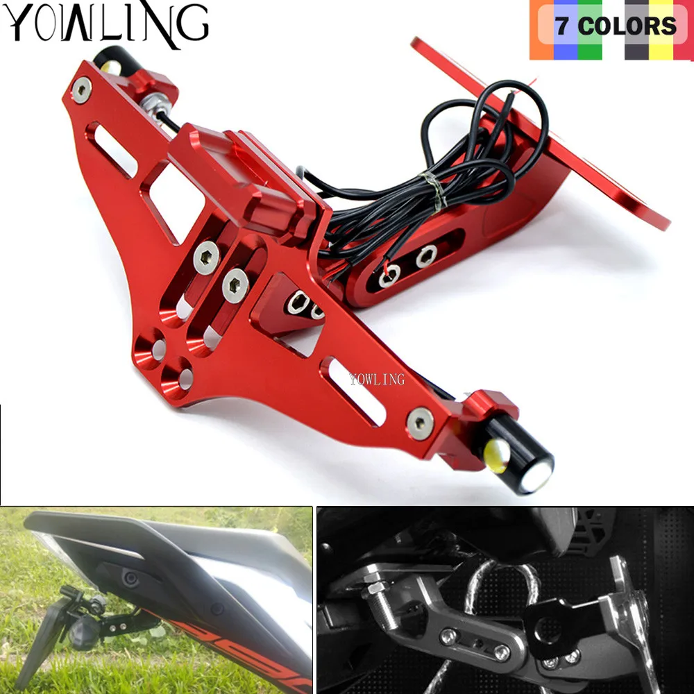 

For Yamaha Motorcycle CNC Rear License Plate bracket folding with Signal blinker LED Light YZF R1/R125/R15/R1M/R25/R3/R6