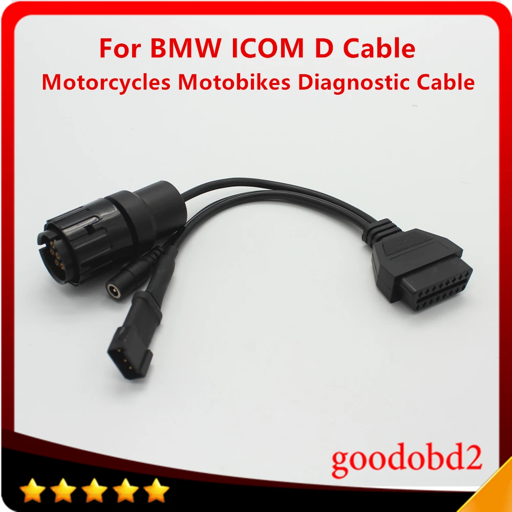 For BMW ICOM D Cable ICOM-D Motorcycles Motobikes Diagnostic Cable for BMW 10 Pin Adaptor to OBD2 16pin Connect Cable