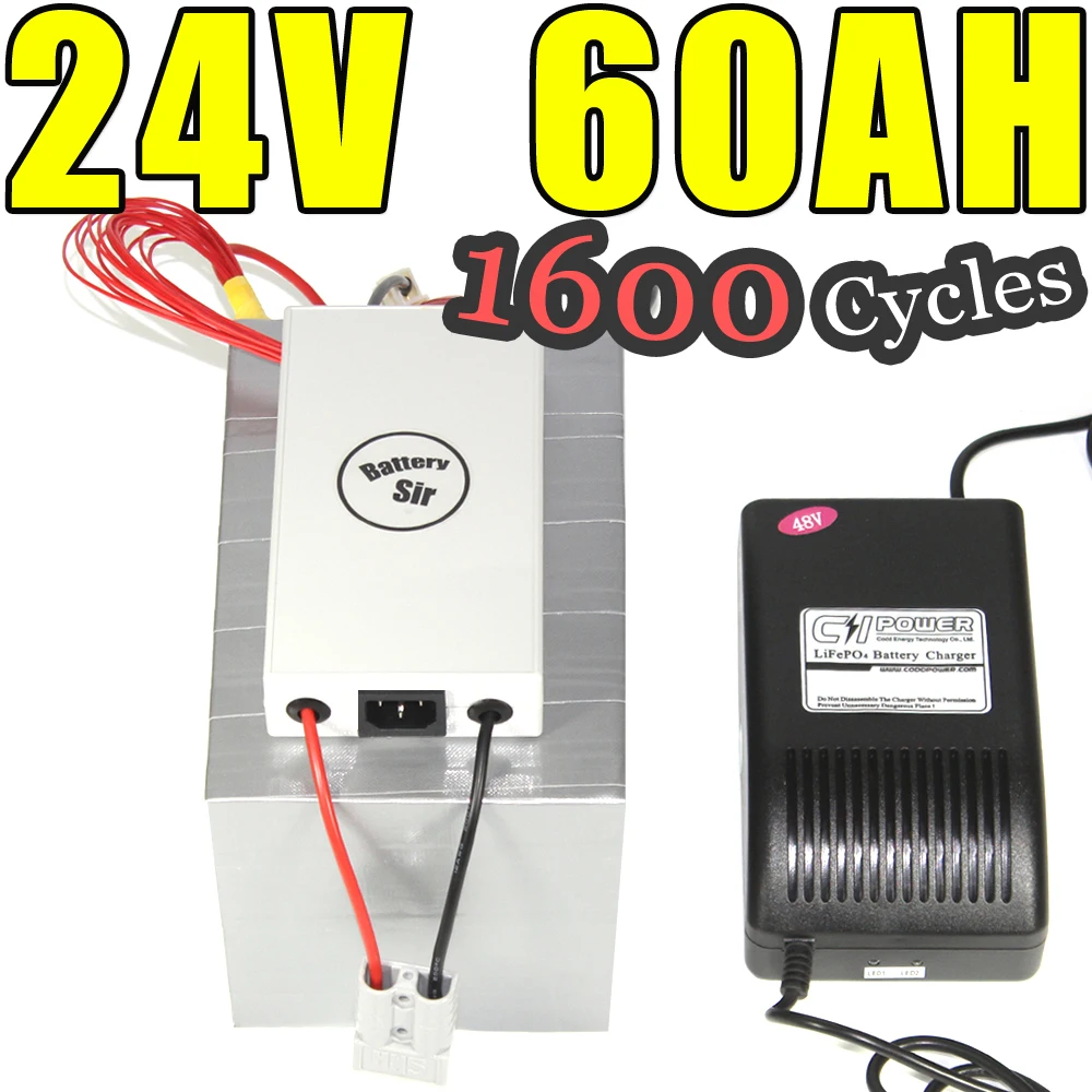 24v 60ah lifepo4 battery for electric bicycle battery pack scooter ebike 1500w