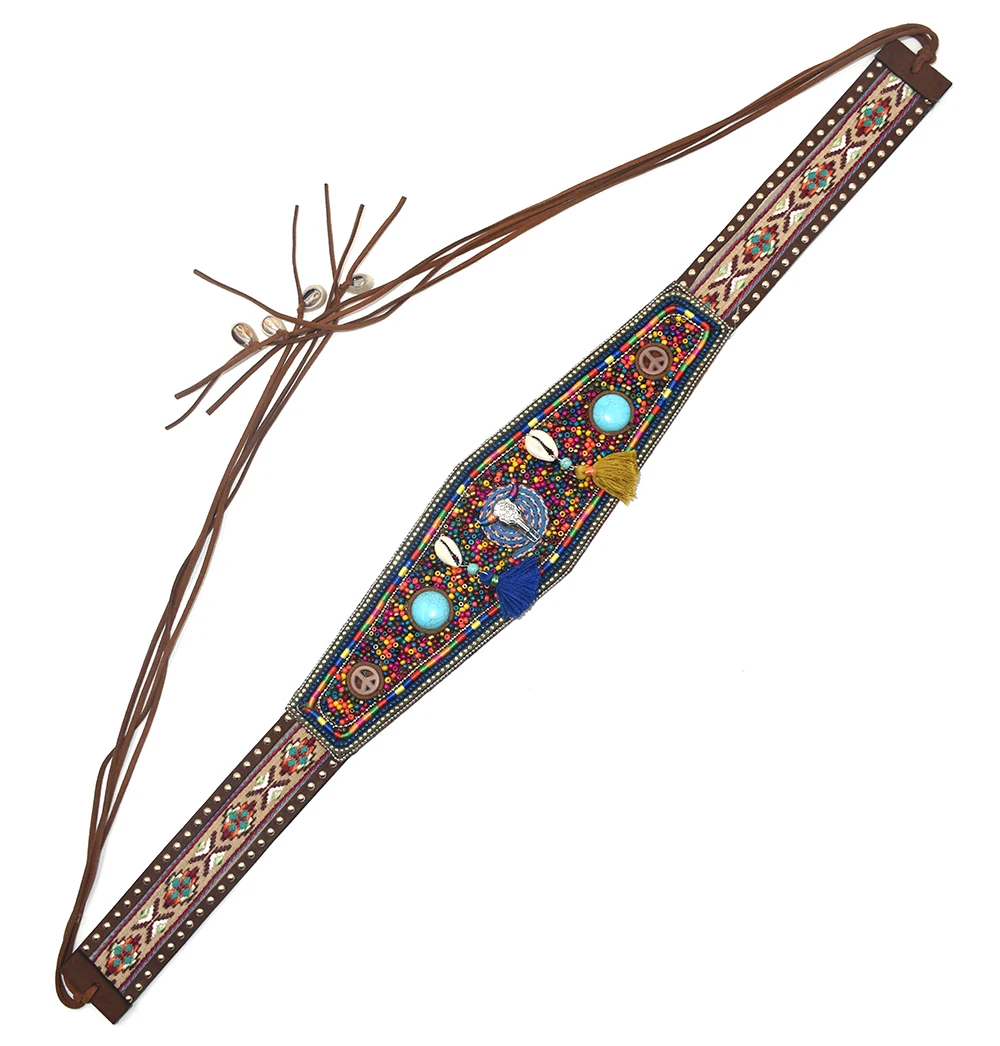 Gypsy Tauren Charms Ethnic Belt Belly Chain Dance Body Chain Ethnic Sash Casual Waist Belt Dresse Retro Black Leather Belts
