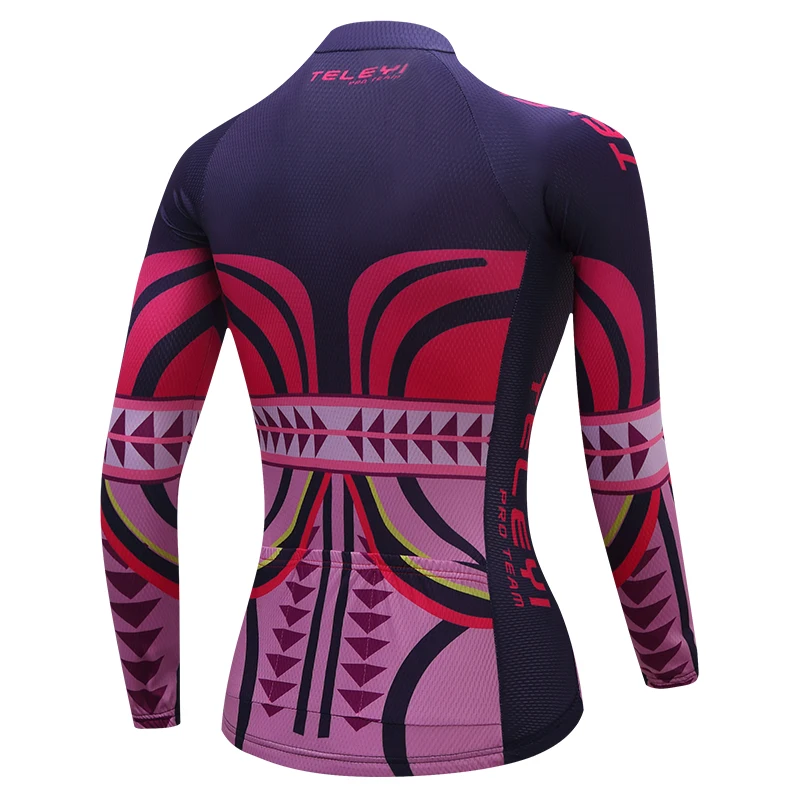 Teleyi Women's Cycling Jerseys 100% POLYESTER Ropa Ciclismo Long Sleeve Bike Shirt Bicycle Sportswear