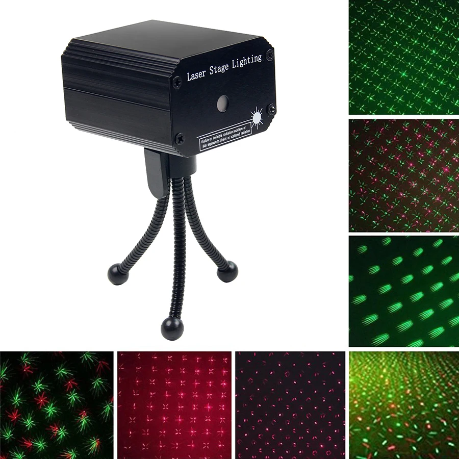 

Moving Full Sky Star LED Laser Projector Light Red & Green Voice-activated DJ Disco Xmas Party Club Light Stage Lighting Effect