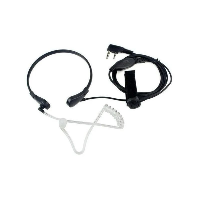 2 Pin PPT baofeng Headset Throat Microphone For uv 5r baofeng uv-5r BF-888S Kenwood Accessories Radio Walkie Talkie Throat Mic