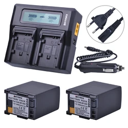 2Pc 2900mAh BP828 BP 828 Camera Batteries + Rapid LCD Dual Charger for Canon BP-820 LEGRIA iVIS VIXIA HF G30 G40 XA20 XA25 XA35