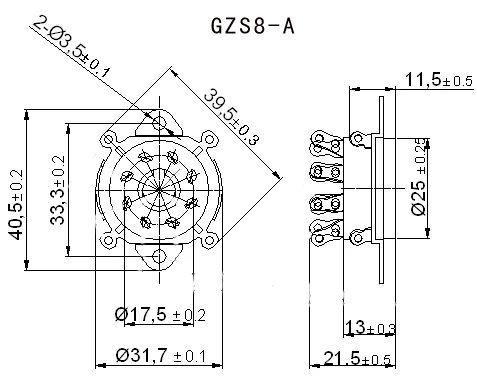 Prise de tube à vide en bakélite dorée, 4 pièces, 8 broches, châssis octal EL34 KT88 6550 6SN7, vente en gros et au détail, livraison gratuite