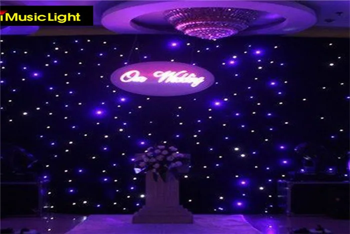 4.5mx10m Stardrape DJ Curtain Set LED Starcloth Blue+White LED Backdrop Curtain Disco Light DMX control