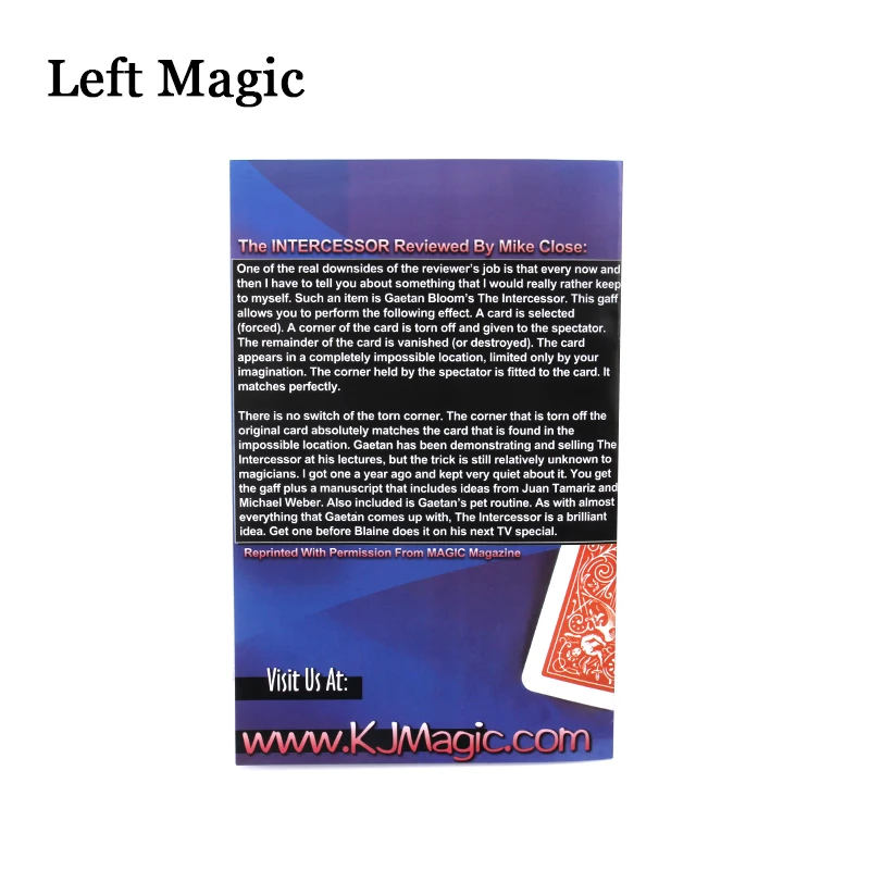 Intercessor Magic Tricks Card Corner Switch Magic Magicians Close Up Magic Gaetan Bloom\'S FISM Props Appearing Mentalism