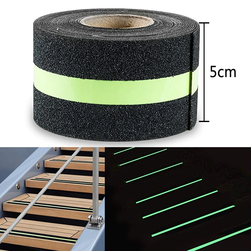 

Roadstar 50mm Width Glow in The Dark Non-Slip Tape Semi-Luminous Anti-Slip Frosted Tape for Safety