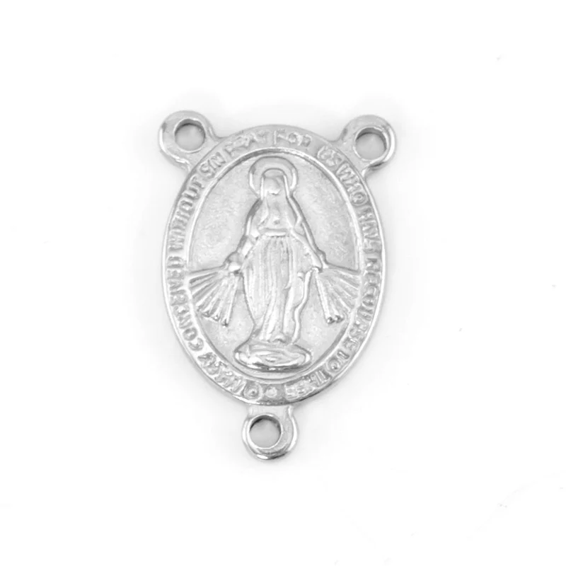 

Diy 3 holes coin Catholic church Saint Benedict of Nursia Exorcism tags round connector for Necklace stainless steel 30pcs