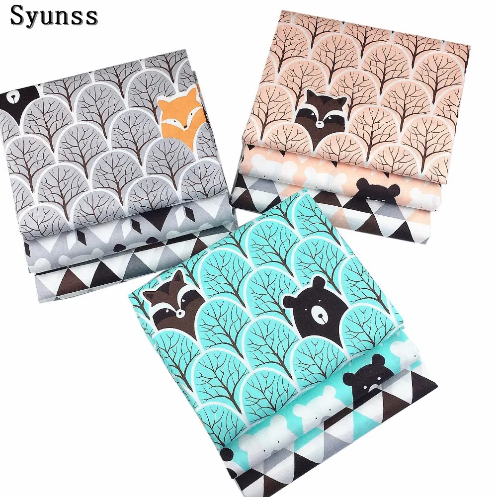 Triangular Printed Cotton Fabric, Patchwork Quilting, Baby Toy Cribs, Cushions, Blanket Sewing, Tissues, Cartoon, 100% Cotton
