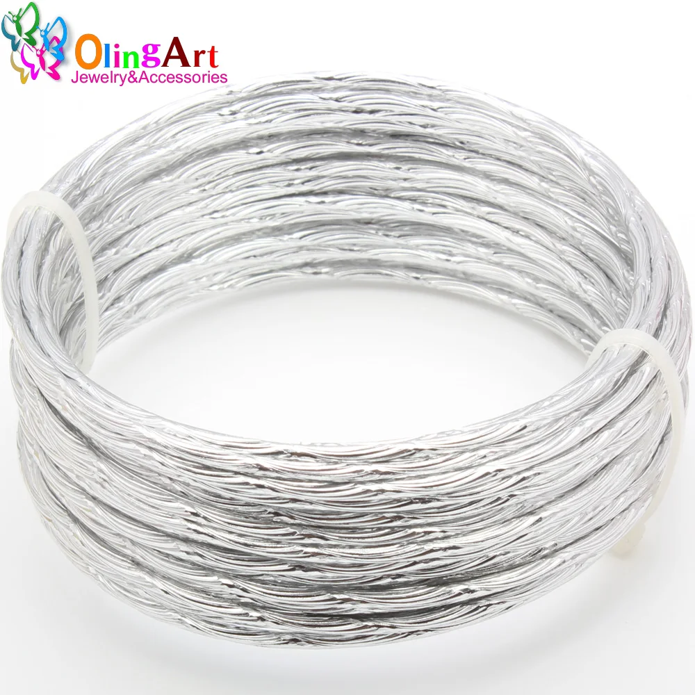 OLINGART 5M/lot 2.0mm Pattern Aluminum wire gold / silver soft craft versatile New metal wire DIY Handmade jewelry making