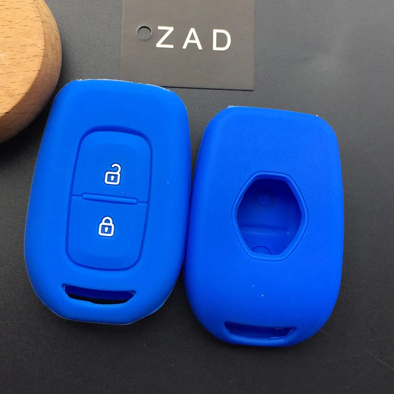 ZAD Silicone rubber car key cover case shell set for Renault Duster dacia scenic master megane 2 button remote key cover