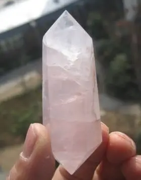 40-50g NATURAL ROSE QUARTZ CRYSTAL DOUBLE POINT HEALING