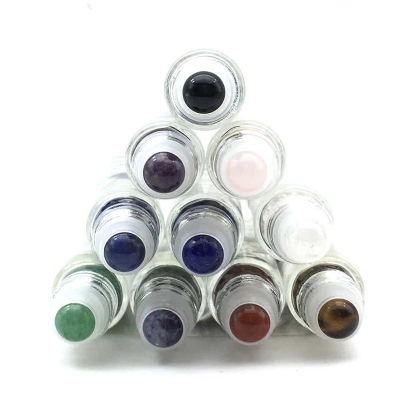 1000pcs Natural Gemstone Roller Ball Fit 5ml 10ml Thick Glass Essential Oil Roll On Thick Glass Bottles Accessories