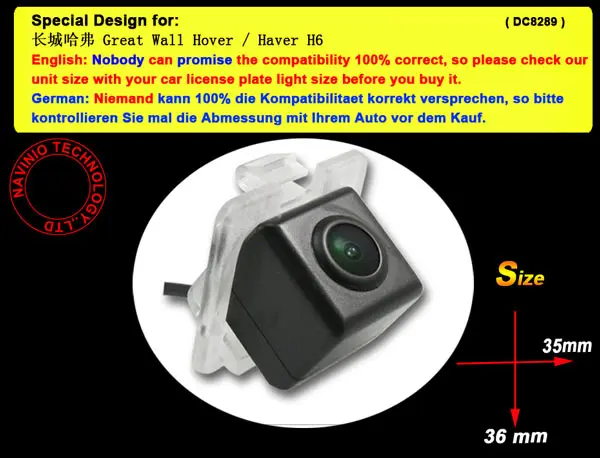 

For Sony CCD Great Wall Hover H6 Car reverse back up Parking Rear View Camera night vision waterproof HD