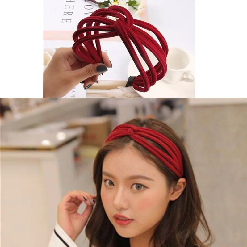Yellow Wide Hairband for Women Hair Accessories Hairband Headband Knot Face Washing/Make Up Hairband Adults Solid Head Band
