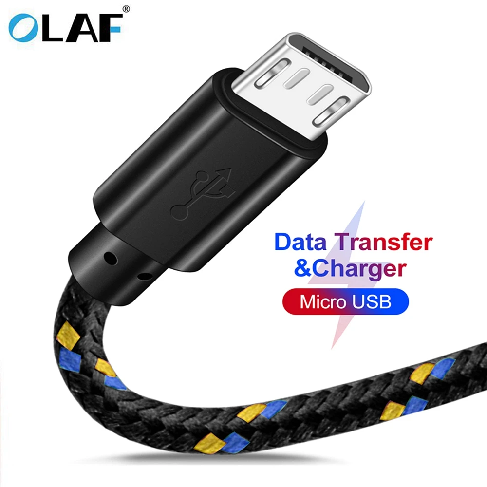 Кабель Micro USB OLAF, 2 А, быстрая зарядка, зарядное устройство, кабель 1 м/2 м/3 м, кабель для передачи данных для Samsung, Xiaomi, Huawei, LG,