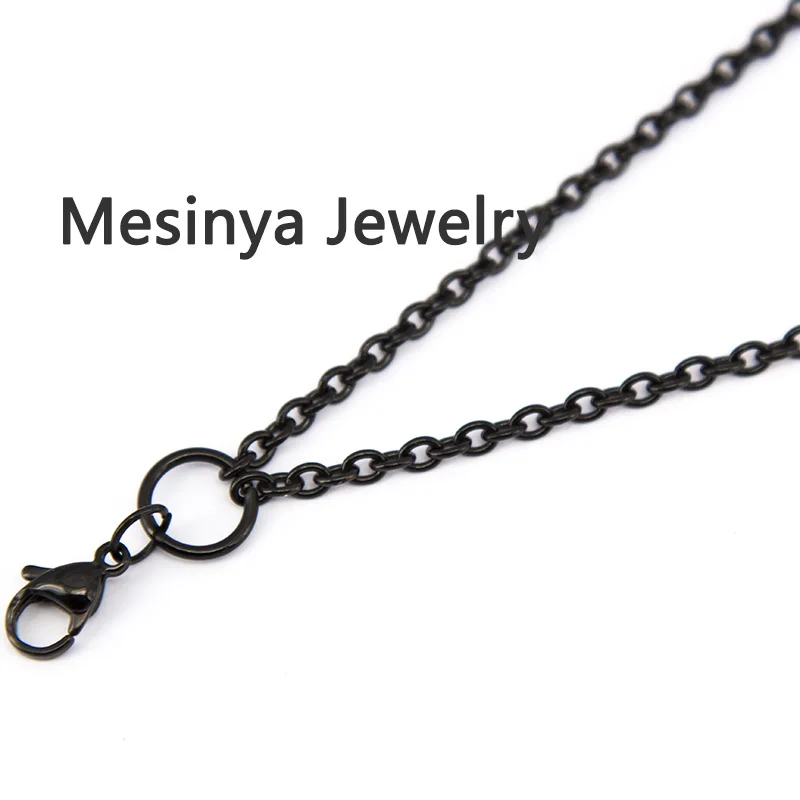 10pcs 30'' 0.8mm wire 3mm Stainless steel flat cable chain for pendant necklace 3 colors