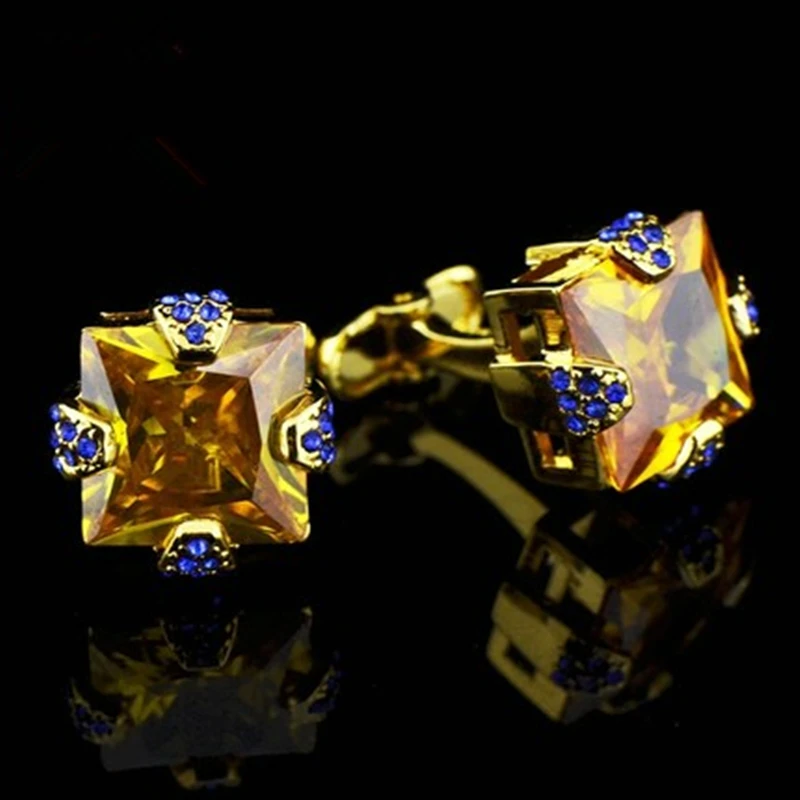 FLEXFIL Jewelry french shirt cufflink for mens Prometheus Cuffs link Button male crystal High Quality Luxury Wedding abotoaduras