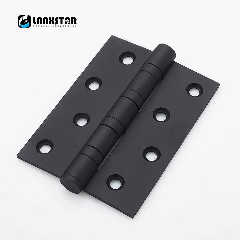 

LANXSTAR Black Color Stainless Steel Mute Bearing Flat Open 4x3 inch 3.0mm Thickness Door Hinges Super Silent Foldable Hinges