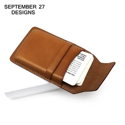 Tarjetero pequeño de piel de vaca para hombre y mujer, Mini monederos Retro de piel auténtica, 100%