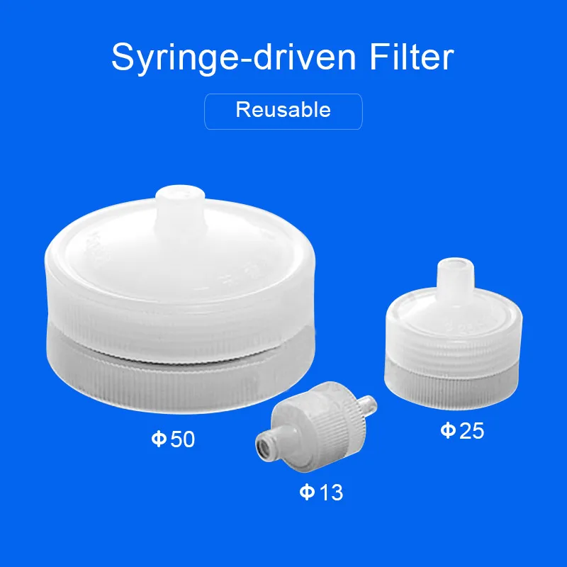 

2pcs Replaceable Membrane Syringe Filter Head13mm/25mm/50mm Removable Needle Filter Head Reusable PP Filtration Without Membrane