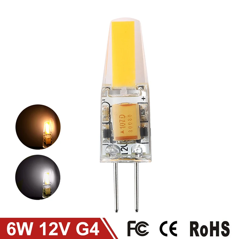 Goodland Mini G4 LED Lamp 3W 6W AC/DC 12V Dimmable COB LED G4 Bulb 360 Beam Angle Replace Halogen Lamp Chandelier Lights