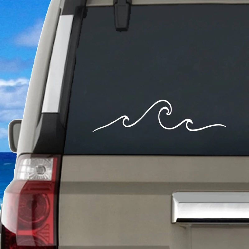 Wave Car Decal , Ourdoor Vinyl Art Sticker Decor , Beach Ocean Mural Art Decals For Car Window Laptop Decoration