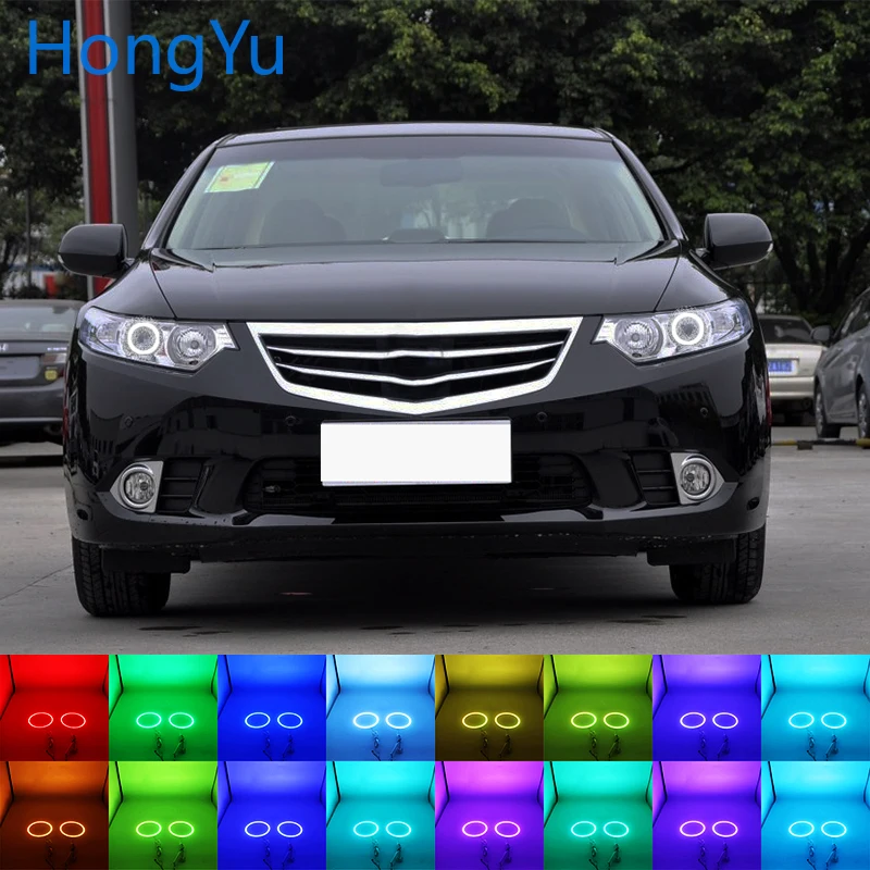 Latest Headlight Multi-color RGB LED Angel Eyes  Ring Eye DRL RF Remote Control for Honda SPIRIOR 2009 - 2013 Accessories