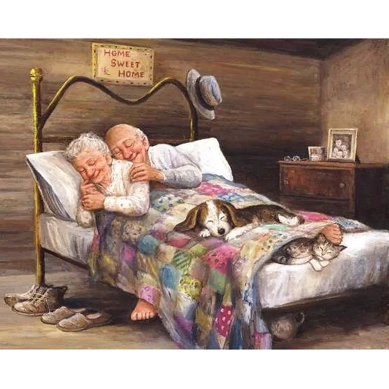 

Full Square/round Drill 5D DIY Diamond Painting "old couple" handmade 3D Embroidery arts Cross Stitch Mosaic Decor gift WG080