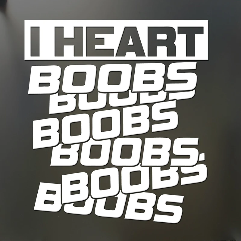 I Heart Boobs Sticker Funny Love Tits Hater Jdm Breast Car Window Decal Rear Window Car Sticker