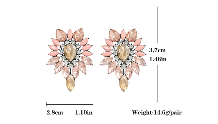 VEYO Vintage Earrings Crystal Stud Earrings For Woman High Quality Lead Free Nickel Free